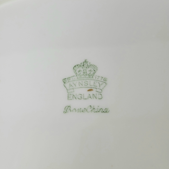 Aynsley Vintage Gold Red White Handled Cake Plate - Picture 7 of 7